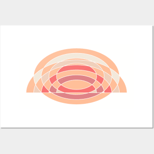 Minimal Geometric Line Art Peach Fuzz Posters and Art